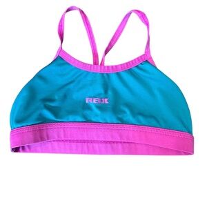 🟡RBX Kids Teal and Pink Racerback Sports Bra Size Medium